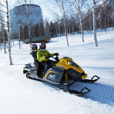 Snowmobile at Hilton Niseko Village.